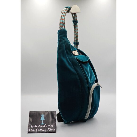 Kavu Women's Rope Cord- Artic Teal Corduroy Sling Backpack Adjustable Strap 2927 - Picture 5 of 14